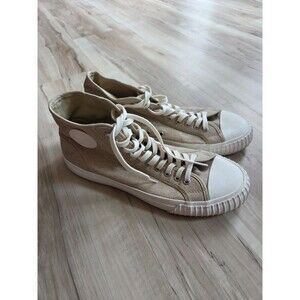 P.F. Flyers Center Hi High-top Sneakers Beige Tan Canvas Men 11.5 Retro Vintage